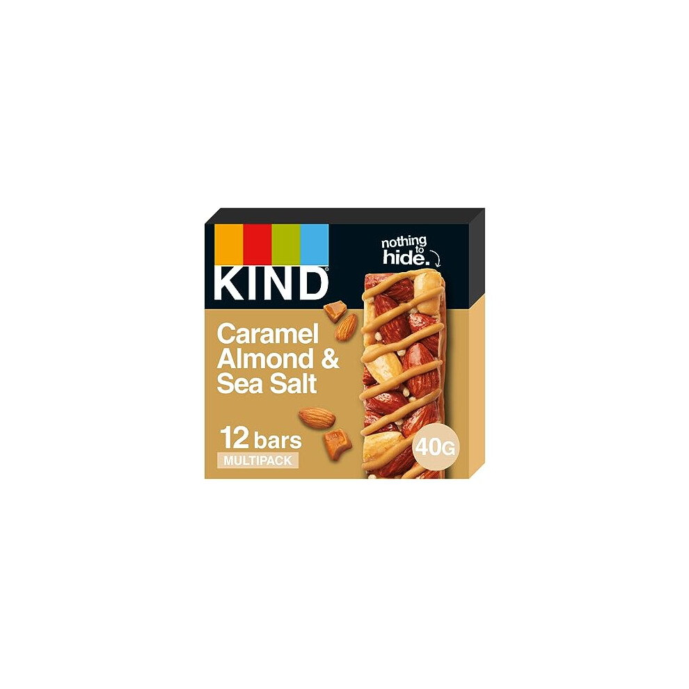 KIND Bars, Gluten Free Snack Bars, Caramel Almond and Sea Salt, 12 Bars