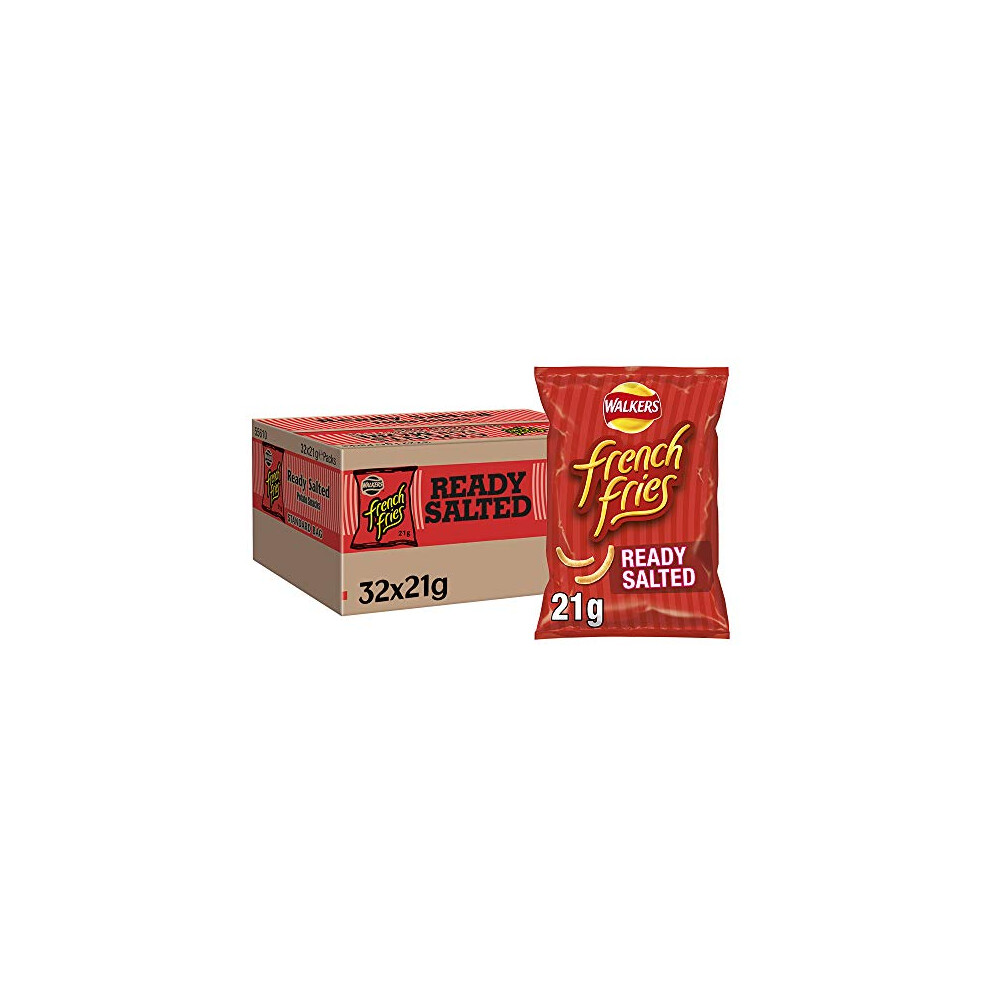 Walkers Crisps French Fries Ready Salted Snacks, 21g (Case of 32)