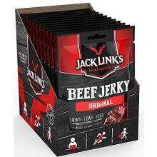 Jack Link's Beef Jerky, Original Flavour High Protein Meat Snack, Multipack Box of 12 x 25g Packs