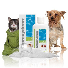 ICF | Clorexyderm Dog Shampoo For Itchy Skin Relief | Anti Itch + Antifungal + Antibacterial Shampoo And Conditioner For Pets With Sensitive Skin 200