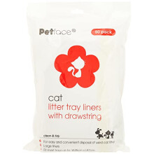 Petface Cat Litter Tray Drawstring Liners, 50 Large Liners