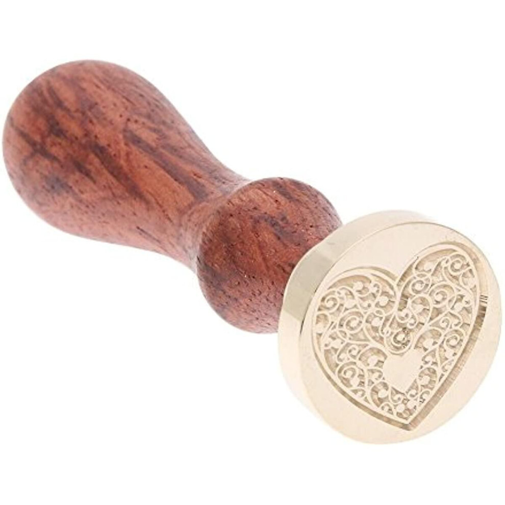Febbya Sealing Wax Stamp Seal Stamp With Wooden Handle For Envelops Postage Letter Invitation Card Wine Package(heart)