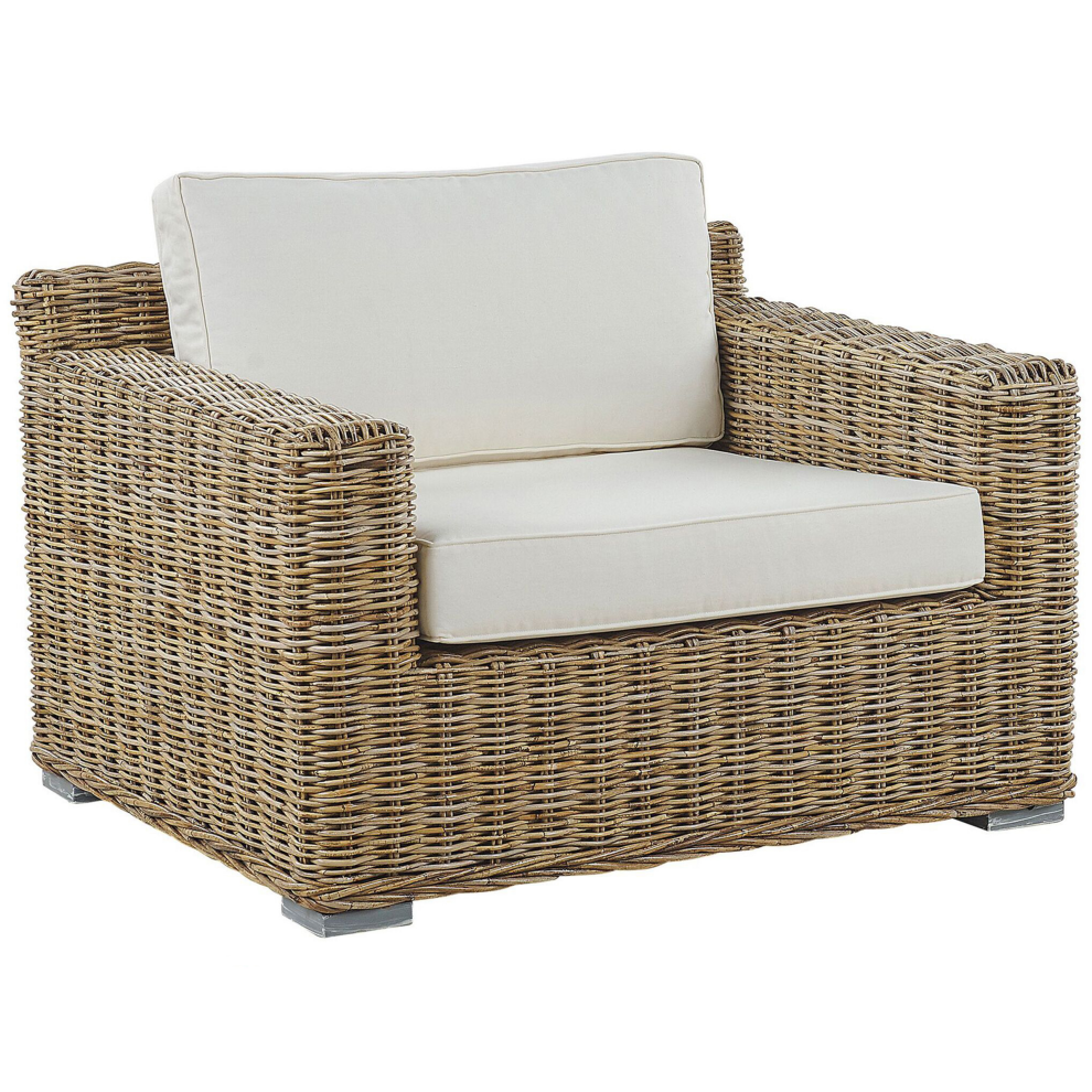 Garden Armchair ARDEA Rattan Light Brown