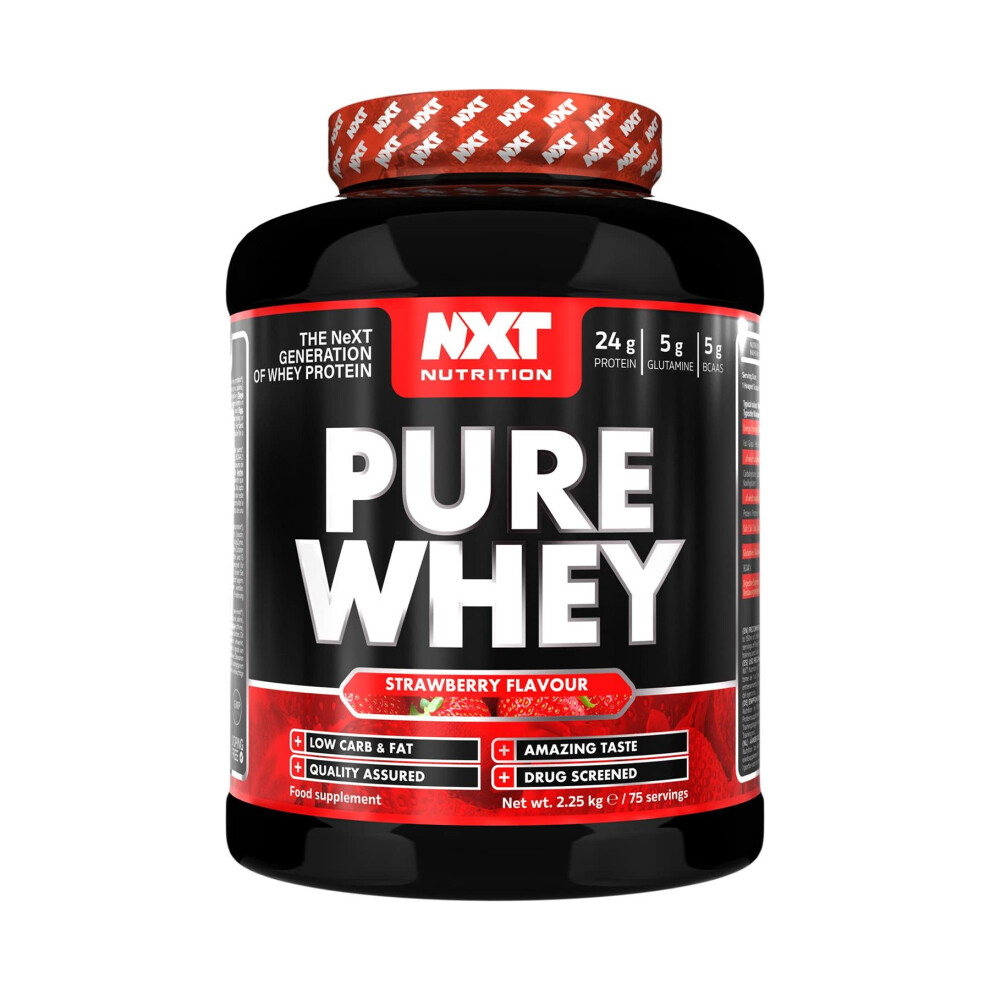 NXT Nutrition Pure Whey Powder - Low Fat - Muscle Building - 2.25KG