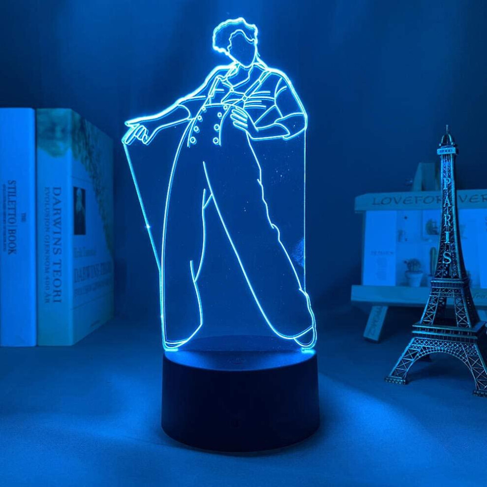 Wekity 3d Color Changing Night Light Harry Edward Styles Gift Bedroom Decorative Lamp For Fans, 16 Colors Remote Control