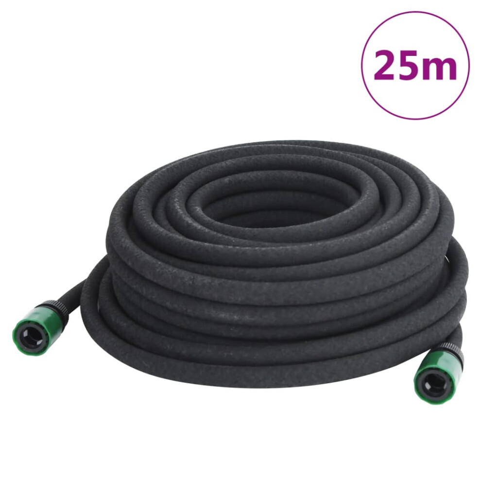 (with accessories, 25 m) vidaXL Garden Soaker Hose Weeping Pipe Drip Hose Irrigation Pipe Black Rubber