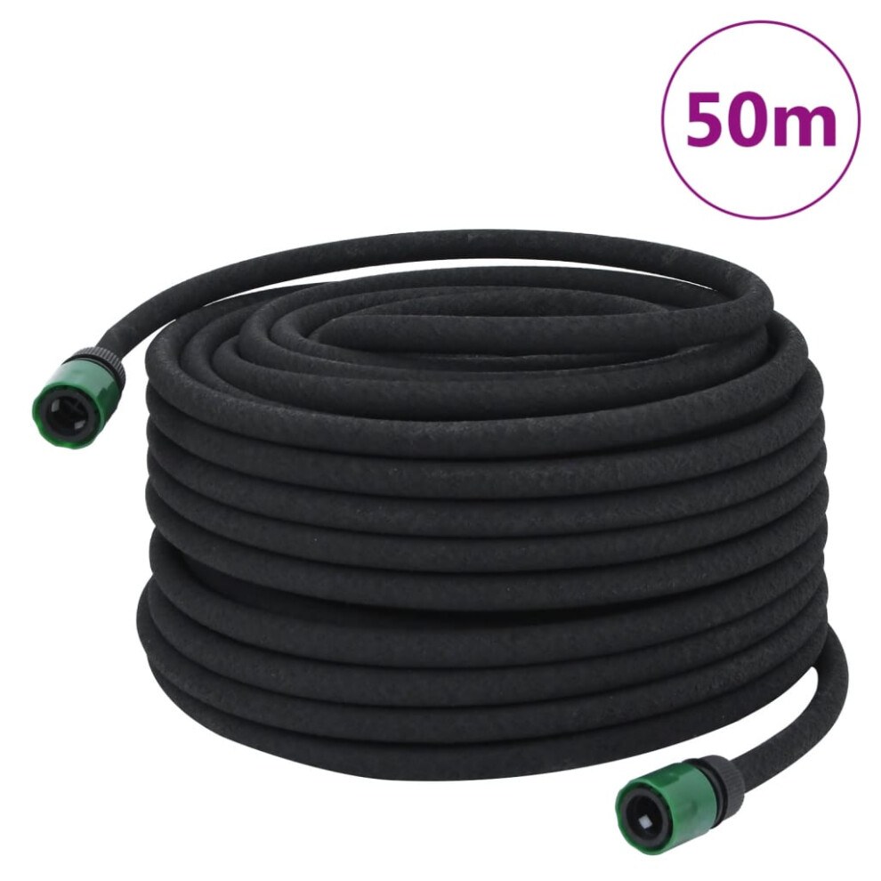 Vidaxl (With Accessories, 50 M) Garden Soaker Hose Weeping Pipe Drip Hose Irrigation Pipe Black Rubber