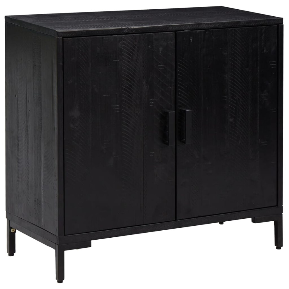 Vidaxl (Black) Solid Wood Pine Sideboard Recycled Cupboard Home Organiser Side Cabinet
