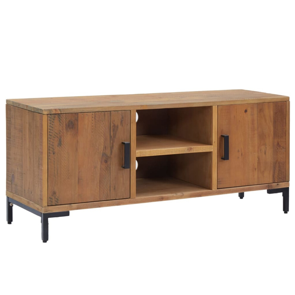 Vidaxl (Brown, 110 X 35 X 48 Cm) Solid Wood Pine Tv Cabinet Recycled Media Cabinet Wooden Tv Console