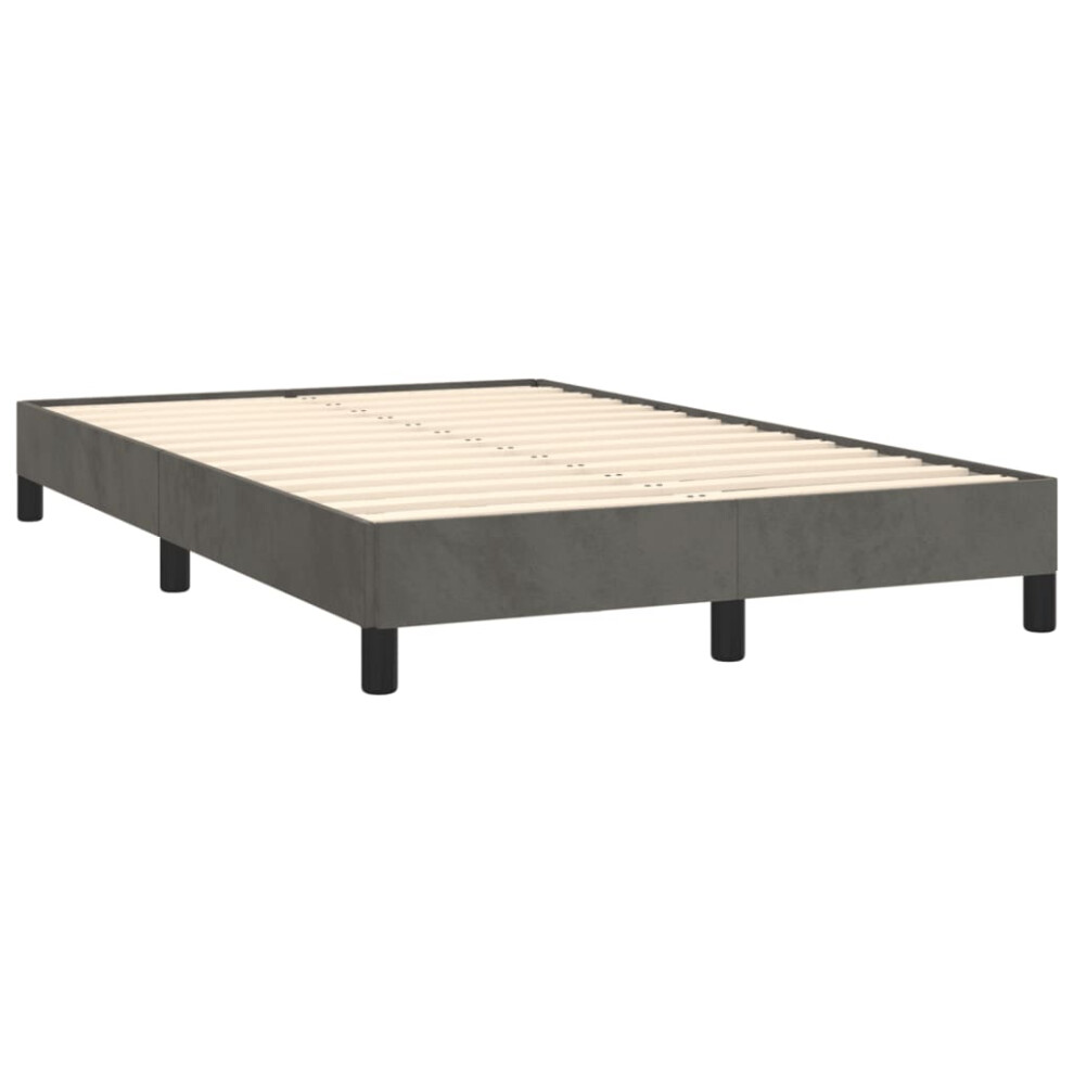 Vidaxl (Dark ) Bed Frame Bed Base Bedstead Mattress Foundation Upholstered Bed Velvet Grey