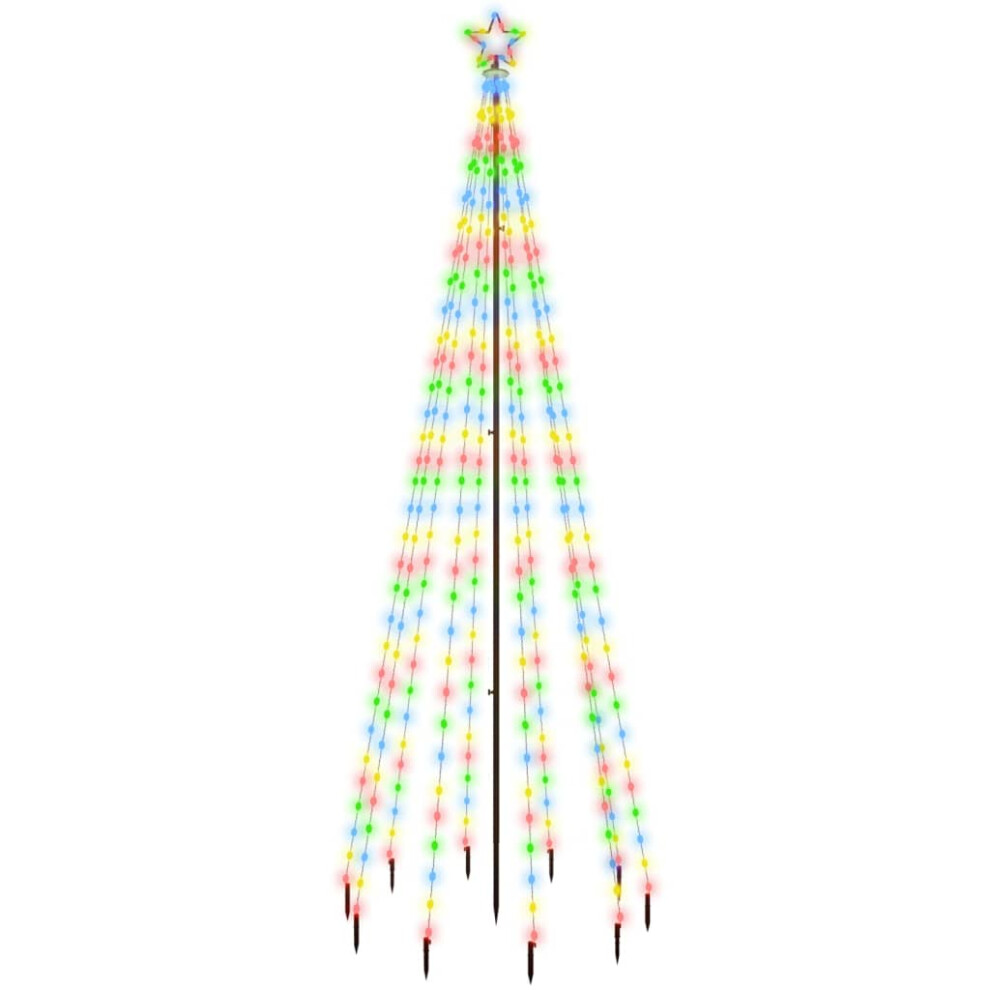 (multicolour, 300 x 100 cm) vidaXL Christmas Tree with Spike Xmas Lighted Tree Decor LED Christmas Display