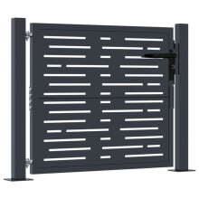 vidaXL Garden Gate 105x105 cm Anthracite Steel - Galvanised with Powder Coat, Lockable, Laser-Cut Square Design, Stable Base with Four Mounting Holes