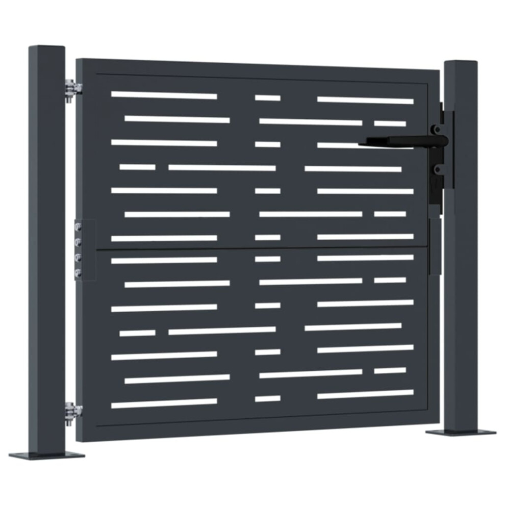 vidaXL Garden Gate Outdoor Gate 105x105 cm Anthracite Steel Square Design