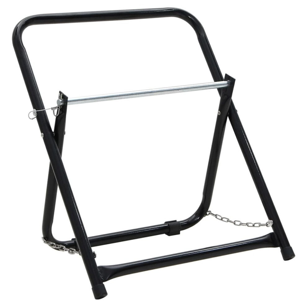 Vidaxl Hose Reel Cart Garden Hose Storage 45 Kg Black Powder-Coated Steel