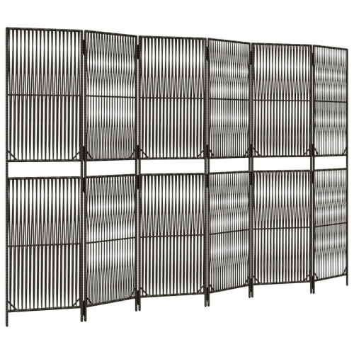 VidaXL vidaXL Paravent 6-tlg. Grau Poly Rattan 1