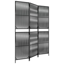 (black, 147 x 200 cm) vidaXL Room Divider Outdoor Privacy Screen Foldable Balcony Screen Poly Rattan
