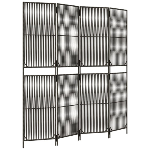 VidaXL vidaXL Paravent 4-tlg. Grau Poly Rattan 1