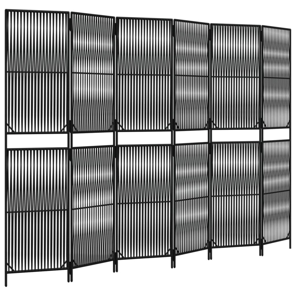 (black, 294 x 200 cm) vidaXL Room Divider Outdoor Privacy Screen Foldable Balcony Screen Poly Rattan