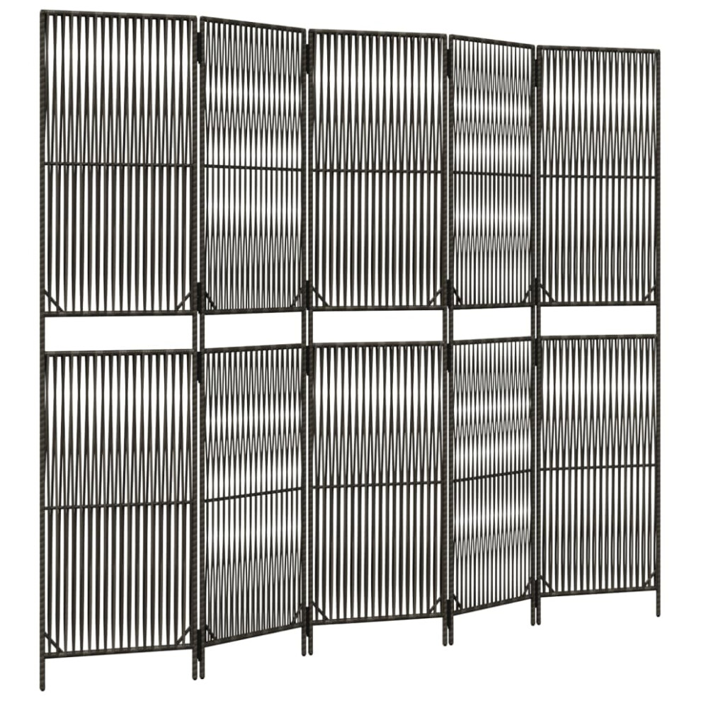 (grey, 245 x 200 cm) vidaXL Room Divider Outdoor Privacy Screen Foldable Balcony Screen Poly Rattan