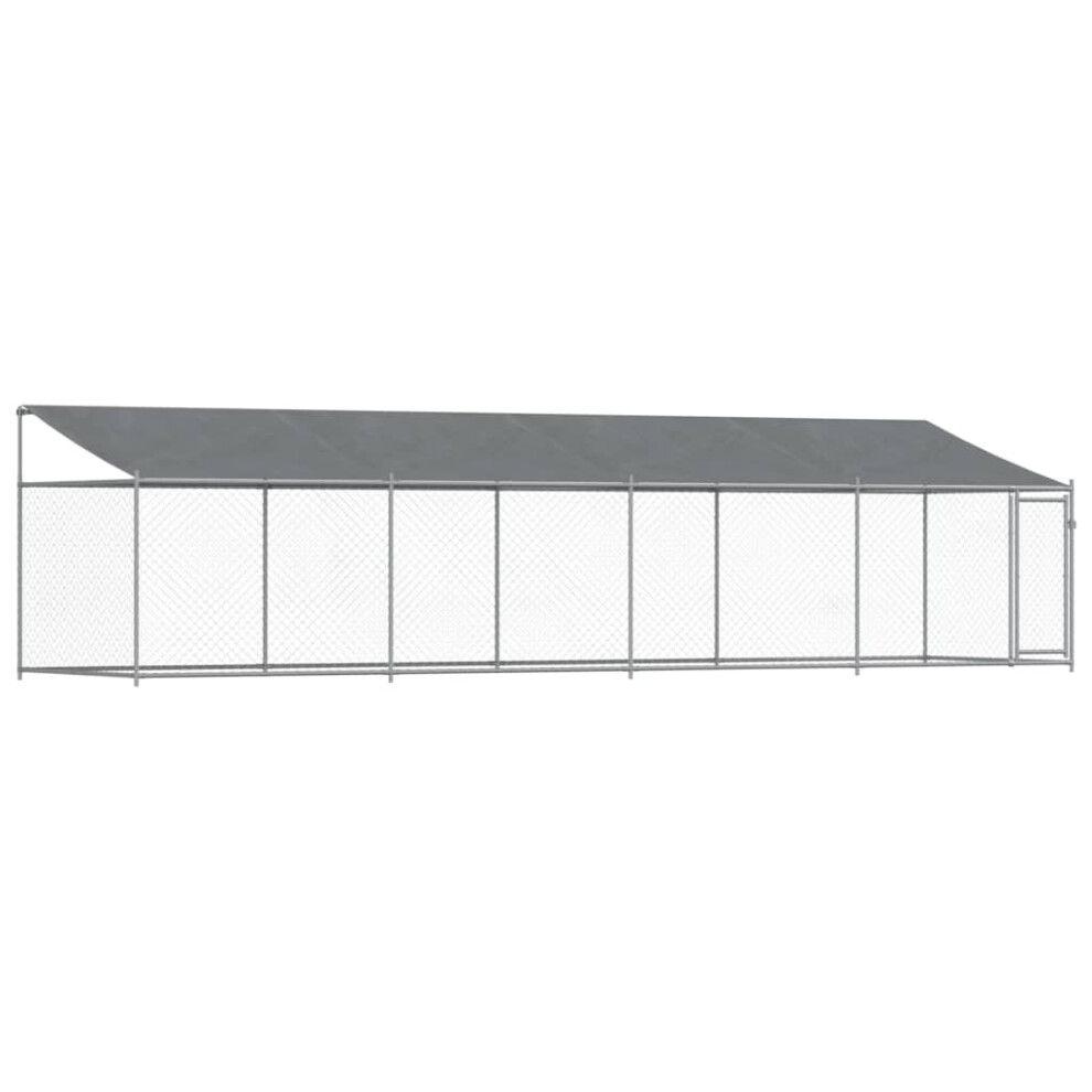 Vidaxl (1 Door, 8 X 2 X 2 M) Dog Cage Dog Kennel Outdoor Dog Crate Pet House Grey Galvanised Steel