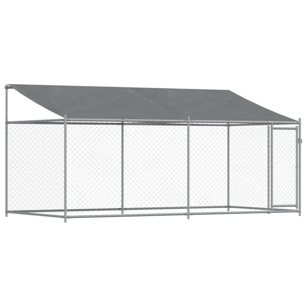 Vidaxl (1 Door, 4 X 2 X 2 M) Dog Cage Dog Kennel Outdoor Dog Crate Pet House Grey Galvanised Steel