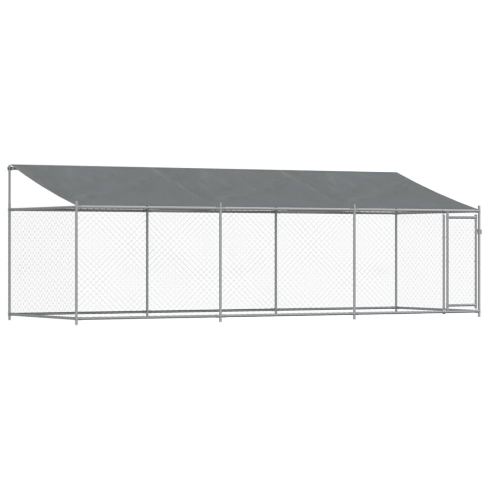 Vidaxl (1 Door, 6 X 2 X 2 M) Dog Cage Dog Kennel Outdoor Dog Crate Pet House Grey Galvanised Steel