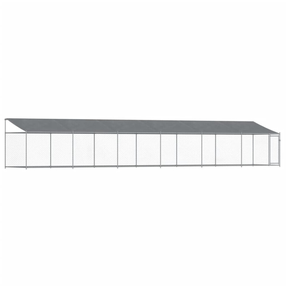 Vidaxl (1 Door, 12 X 2 X 2 M) Dog Cage Dog Kennel Outdoor Dog Crate Pet House Grey Galvanised Steel