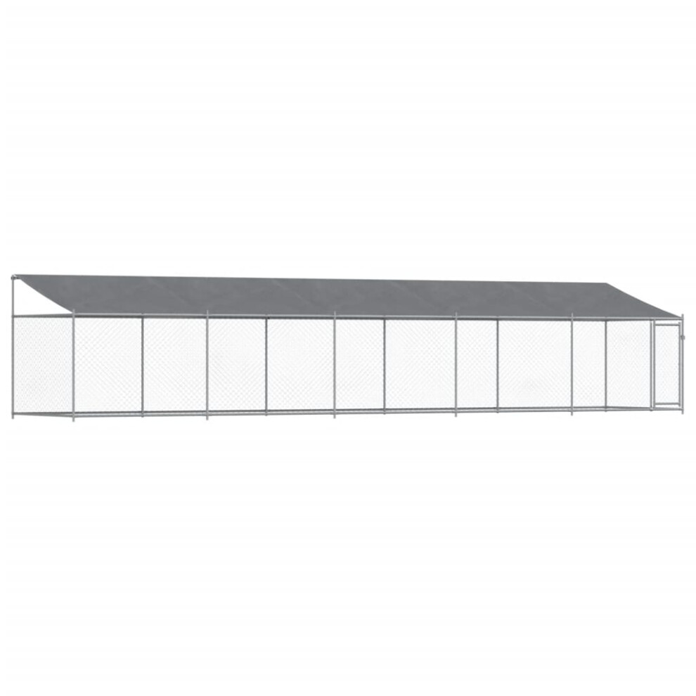 Vidaxl (1 Door, 10 X 2 X 2 M) Dog Cage Dog Kennel Outdoor Dog Crate Pet House Grey Galvanised Steel