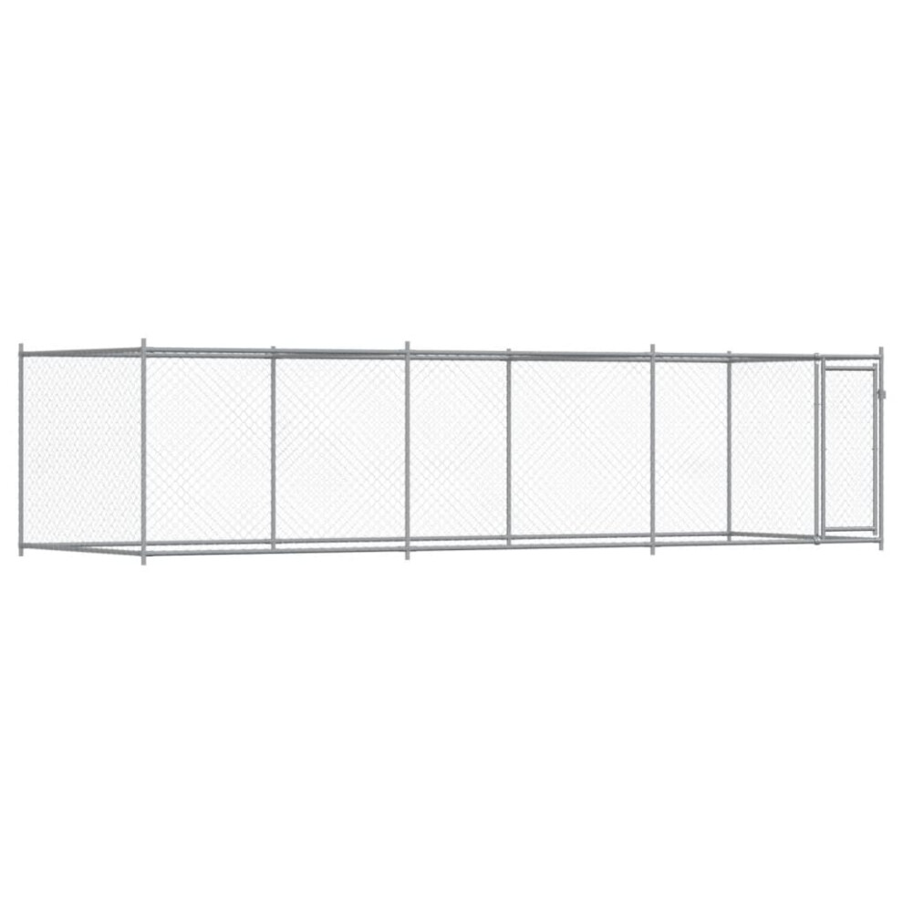 Vidaxl (1 Door, 6 X 2 X 1.5 M) Dog Cage With Door Grey Dog Kennel Outdoor Dog Crate Galvanised Steel