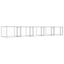 vidaXL Hundezwinger mit Türen Grau 10x2x1,5 m Verzinkter Stahl