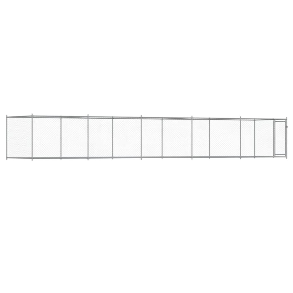 Vidaxl (1 Door, 10 X 2 X 1.5 M) Dog Cage With Door Grey Dog Kennel Outdoor Dog Crate Galvanised Steel