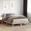 VidaXL (natural, 150 x 200 cm) vidaXL Bed Frame with Headboard Bed Base White 140x200 cm Solid Wood Pine 3