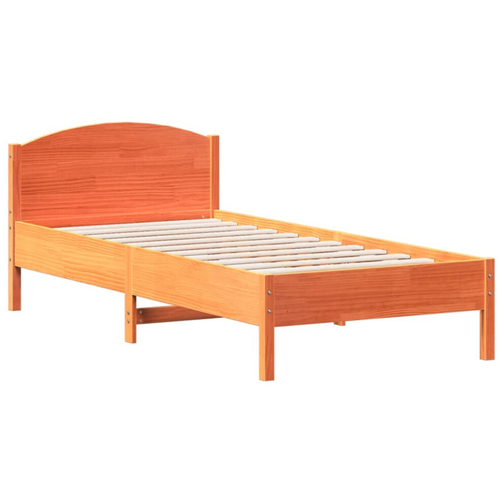 (brown, 100 x 200 cm) vidaXL Bed Frame with Headboard Bed Base White 140x200 cm Solid Wood Pine