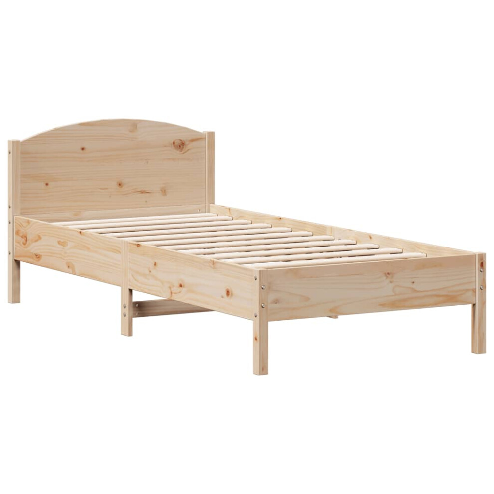 (natural, 100 x 200 cm) vidaXL Bed Frame with Headboard Bed Base White 140x200 cm Solid Wood Pine