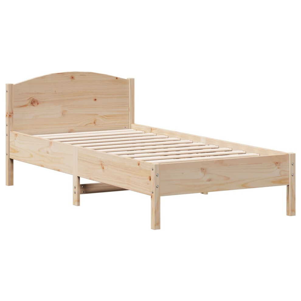 (natural, 75 x 190 cm) vidaXL Bed Frame with Headboard Bed Base White 140x200 cm Solid Wood Pine