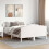 VidaXL (white, 150 x 200 cm) vidaXL Bed Frame with Headboard Bedroom Bed Base Bedstead Solid Wood Pine 3