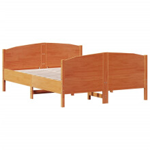 (brown, 120 x 190 cm) vidaXL Bed Frame with Headboard Bedroom Bed Base Bedstead Solid Wood Pine