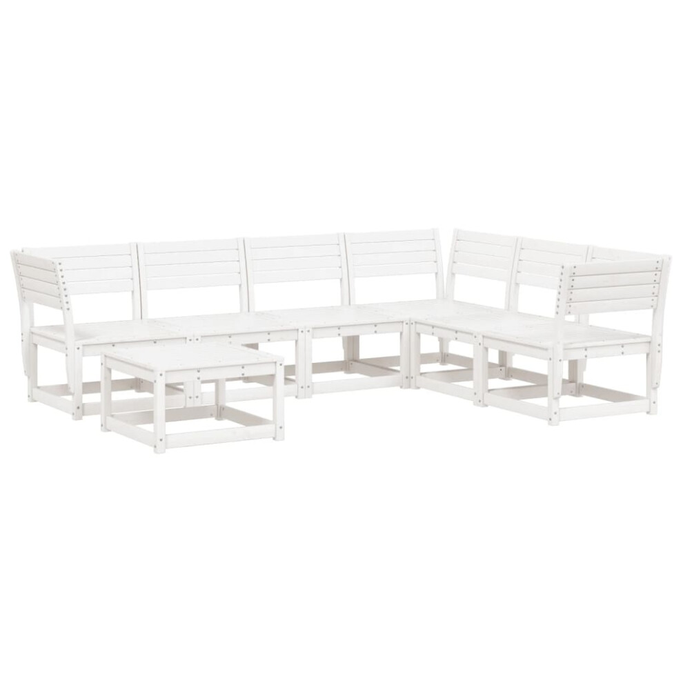 (white) vidaXL Garden Lounge Set 7 Piece Outdoor Lounge Set Sofa Set Solid Wood Pine