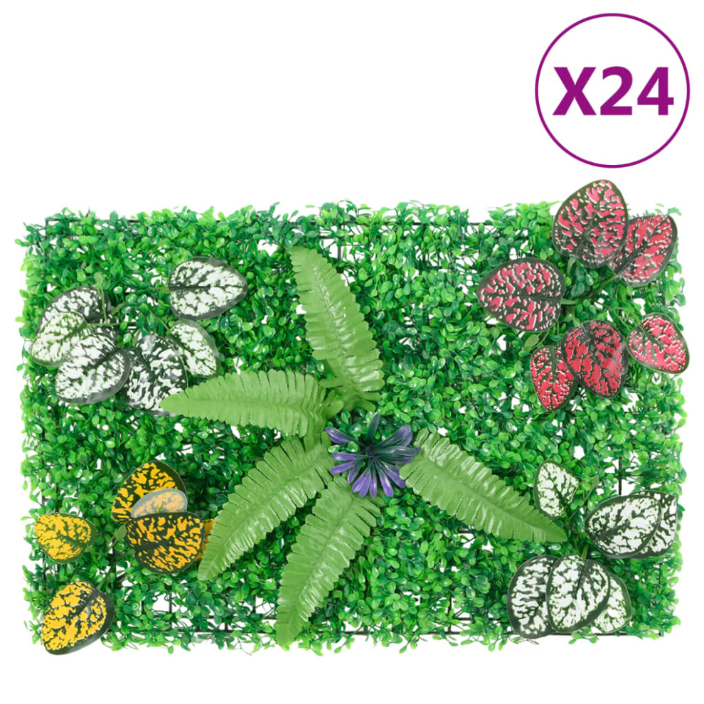 vidaXL Artificial Plant Fence Garden Privacy Fence Screen 24 pcs Green 40x60cm