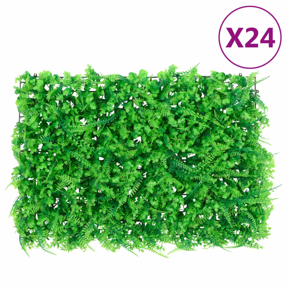 vidaXL Artificial Fern Leaf Fence Privacy Fence Screen 24 pcs Green 40x60 cm