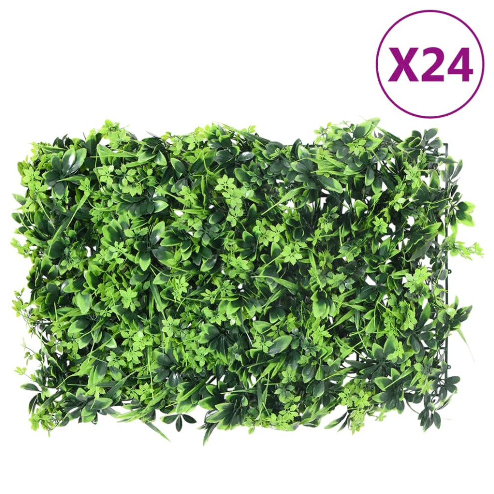 vidaXL Artificial Leaf Fence Garden Privacy Fence ScreenÃÂ 24 pcs Green 40x60 cm