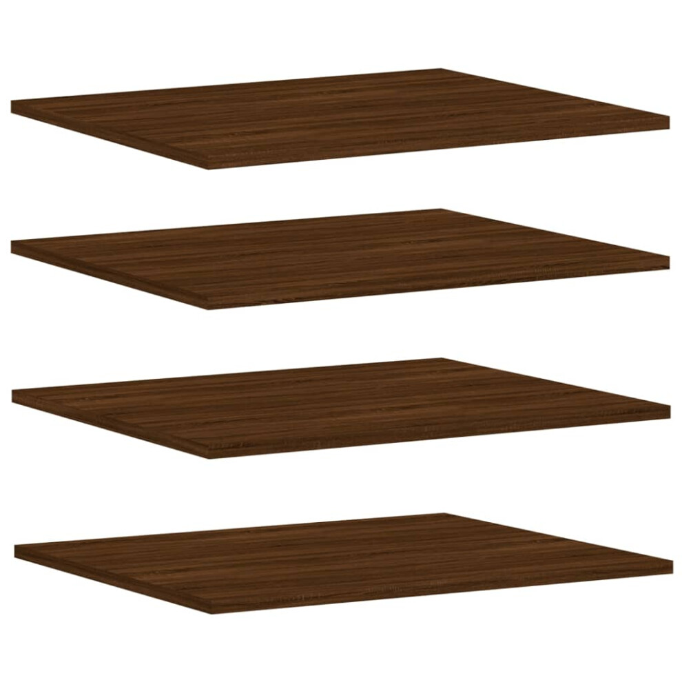 vidaXL Wall Shelves Floating Shelf Wall Rack 4 pcs Brown Oak Engineered Wood