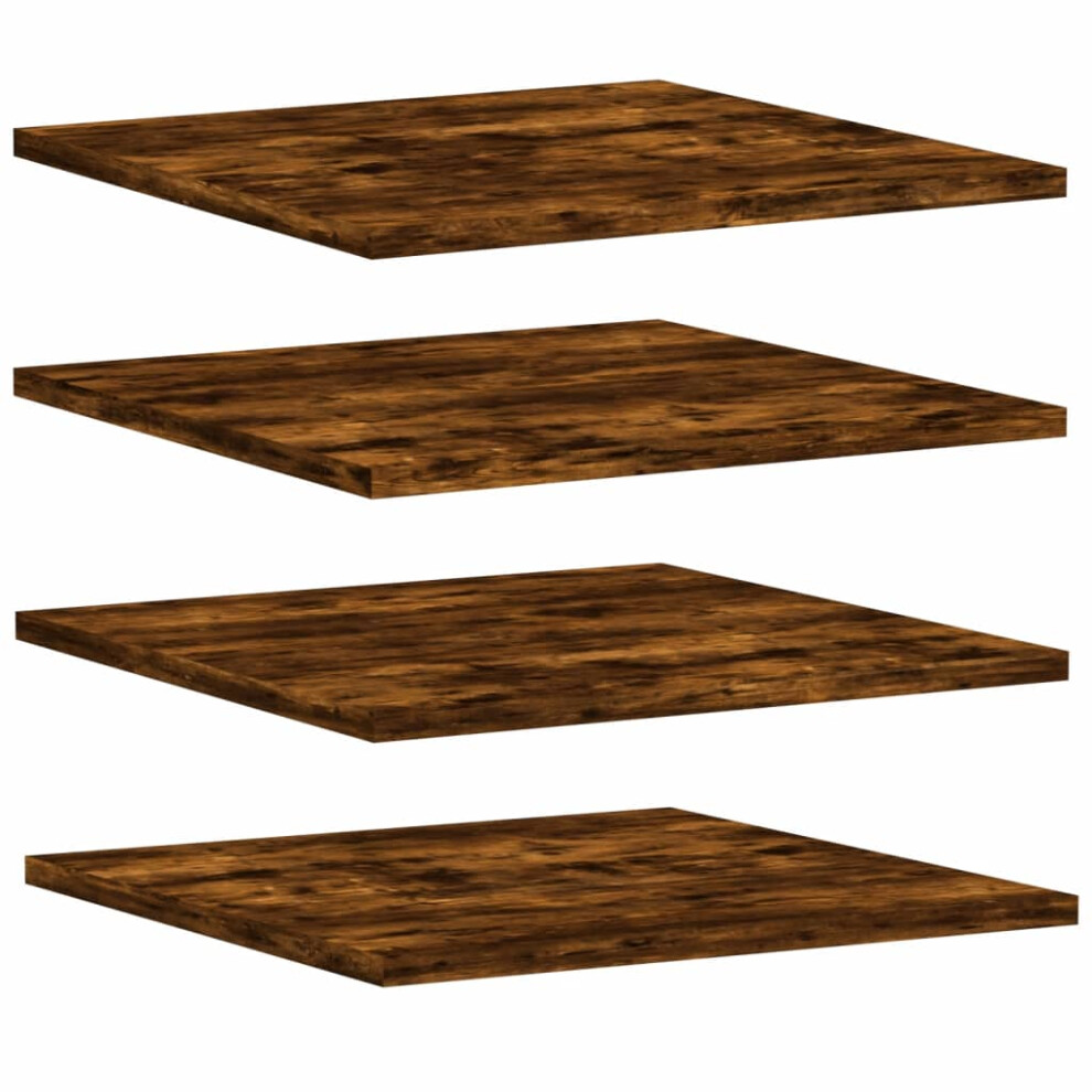 vidaXL Wall Shelves Floating Shelf Wall Rack 4 pcs Smoked Oak Engineered Wood