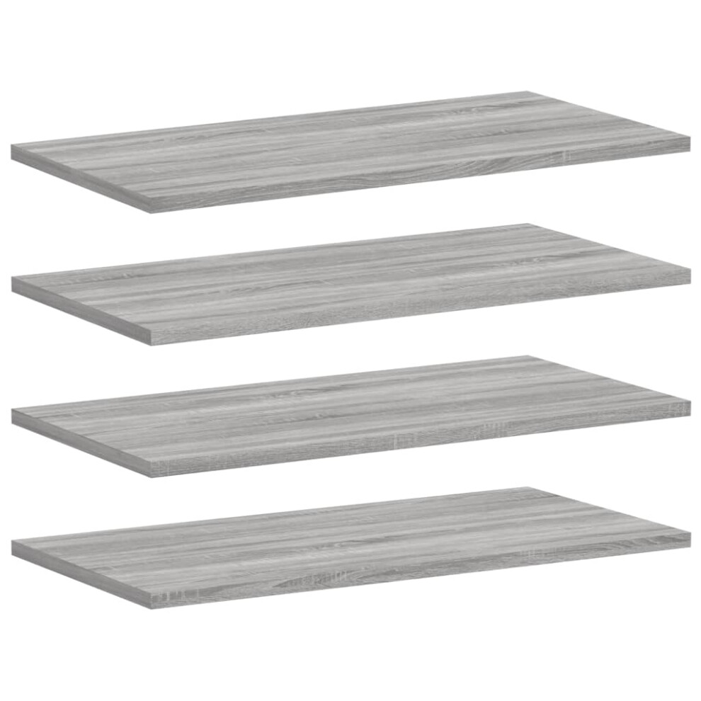 vidaXL Wall Shelves Floating Shelf Wall Rack 4 pcs Grey Sonoma Engineered Wood