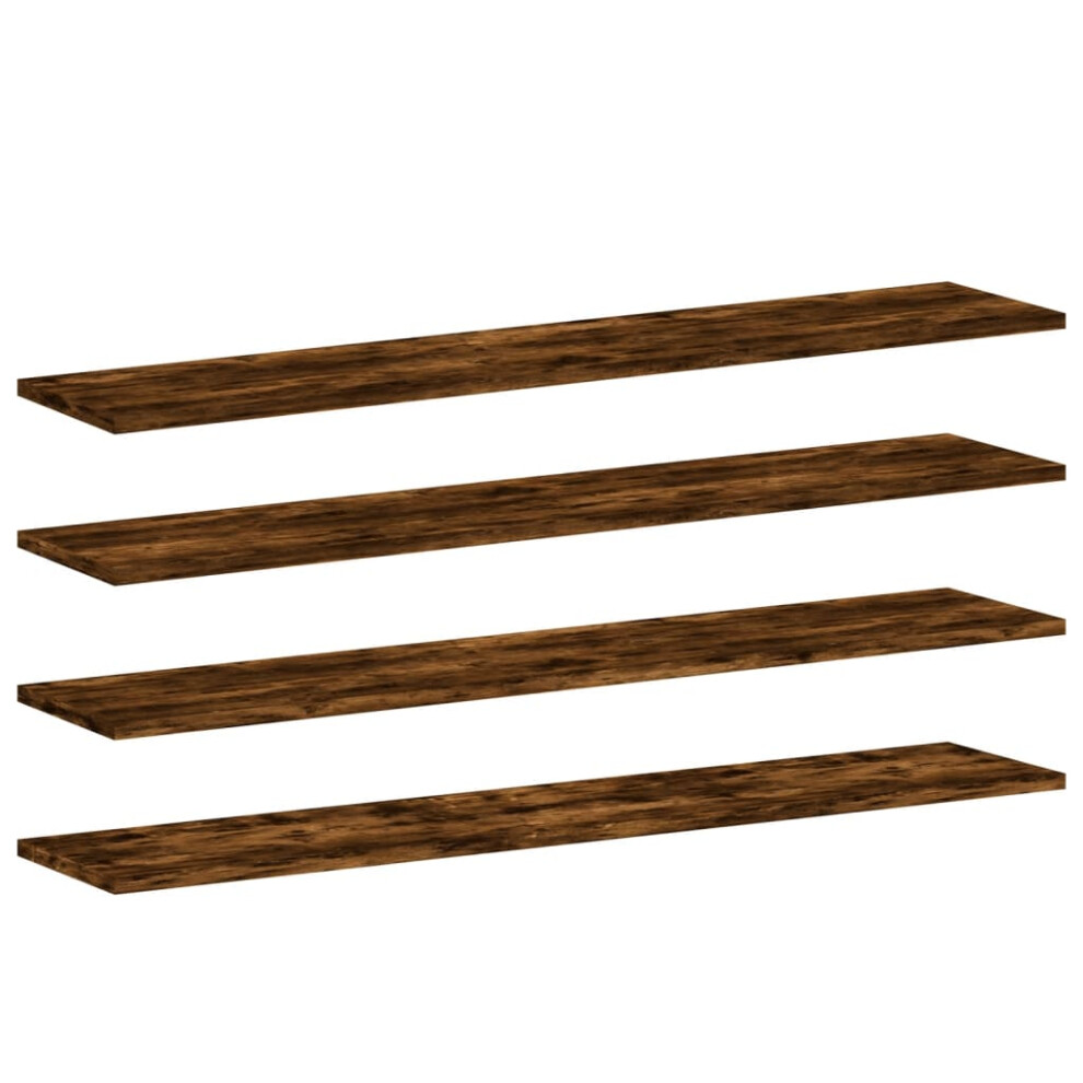 Vidaxl Wall Shelves Floating Shelf Wall Rack 4 Pcs Smoked Oak Engineered Wood