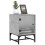 VidaXL vidaXL Bedside Cabinets with Glass Doors Bed Side Table 2 pcs Concrete Grey 5