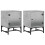 VidaXL vidaXL Bedside Cabinets with Glass Doors Bed Side Table 2 pcs Concrete Grey 1