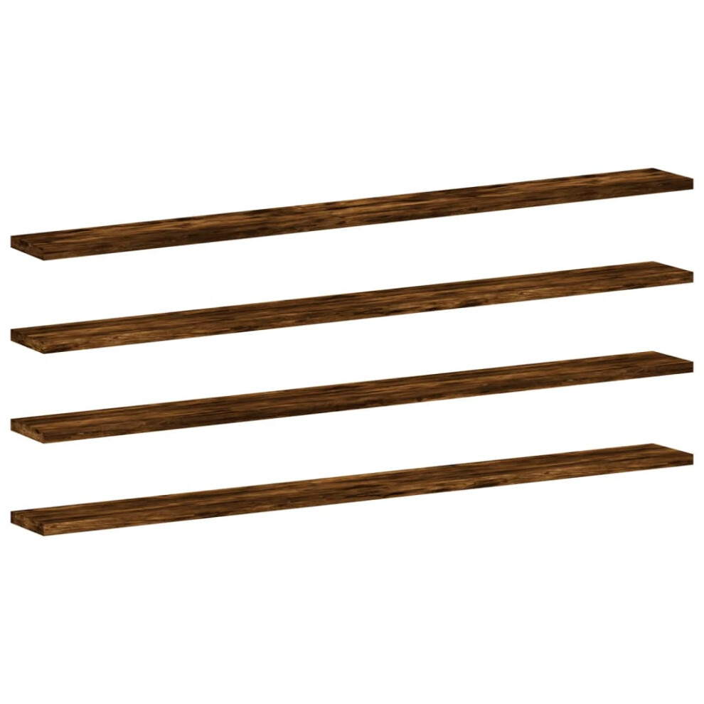 Vidaxl Wall Shelves Floating Shelf Wall Rack 4 Pcs Smoked Oak Engineered Wood