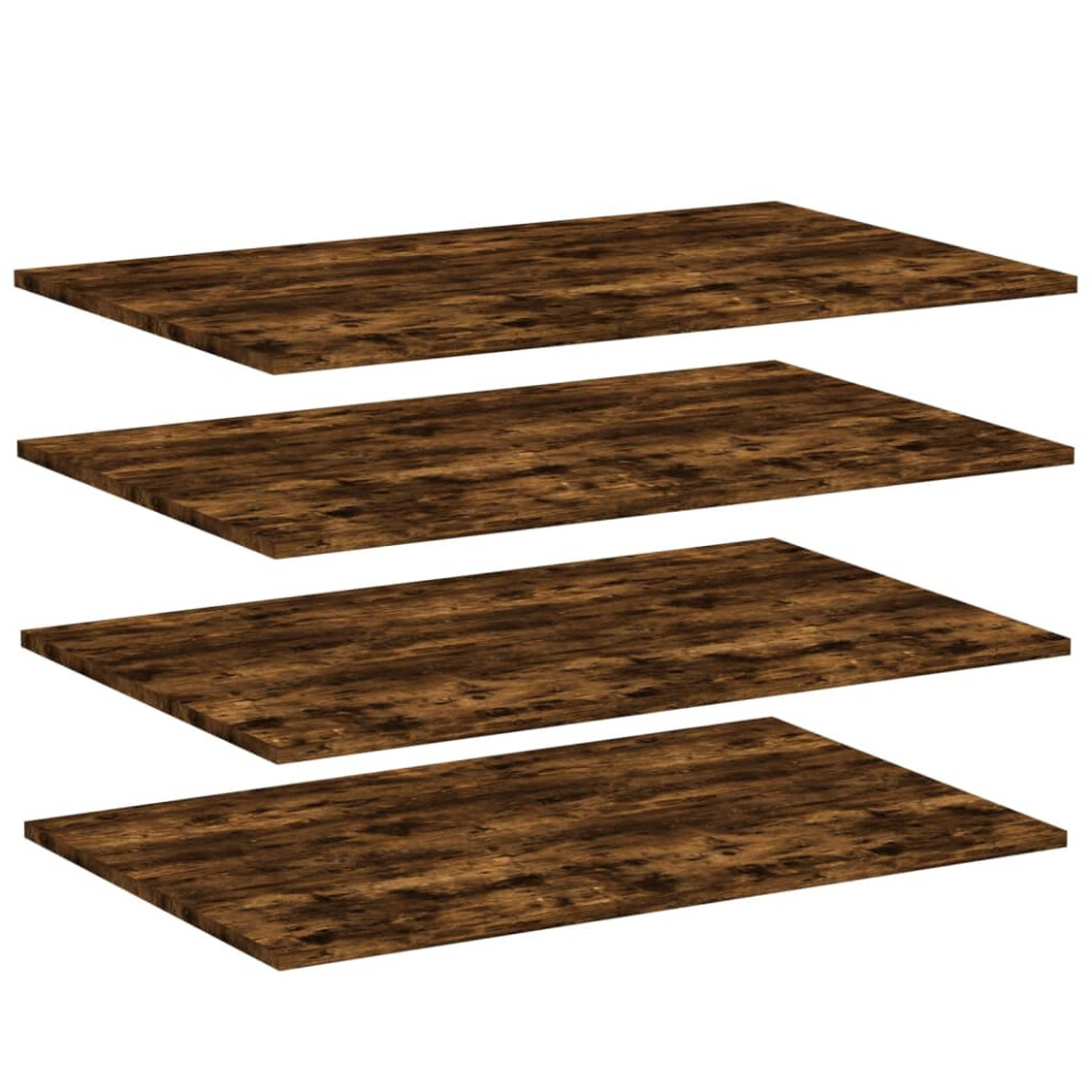 vidaXL Wall Shelves Floating Shelf Wall Rack 4 pcs Smoked Oak Engineered Wood