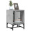VidaXL vidaXL Bedside Cabinets with Glass Doors Bed Side Table 2 pcs Concrete Grey 6